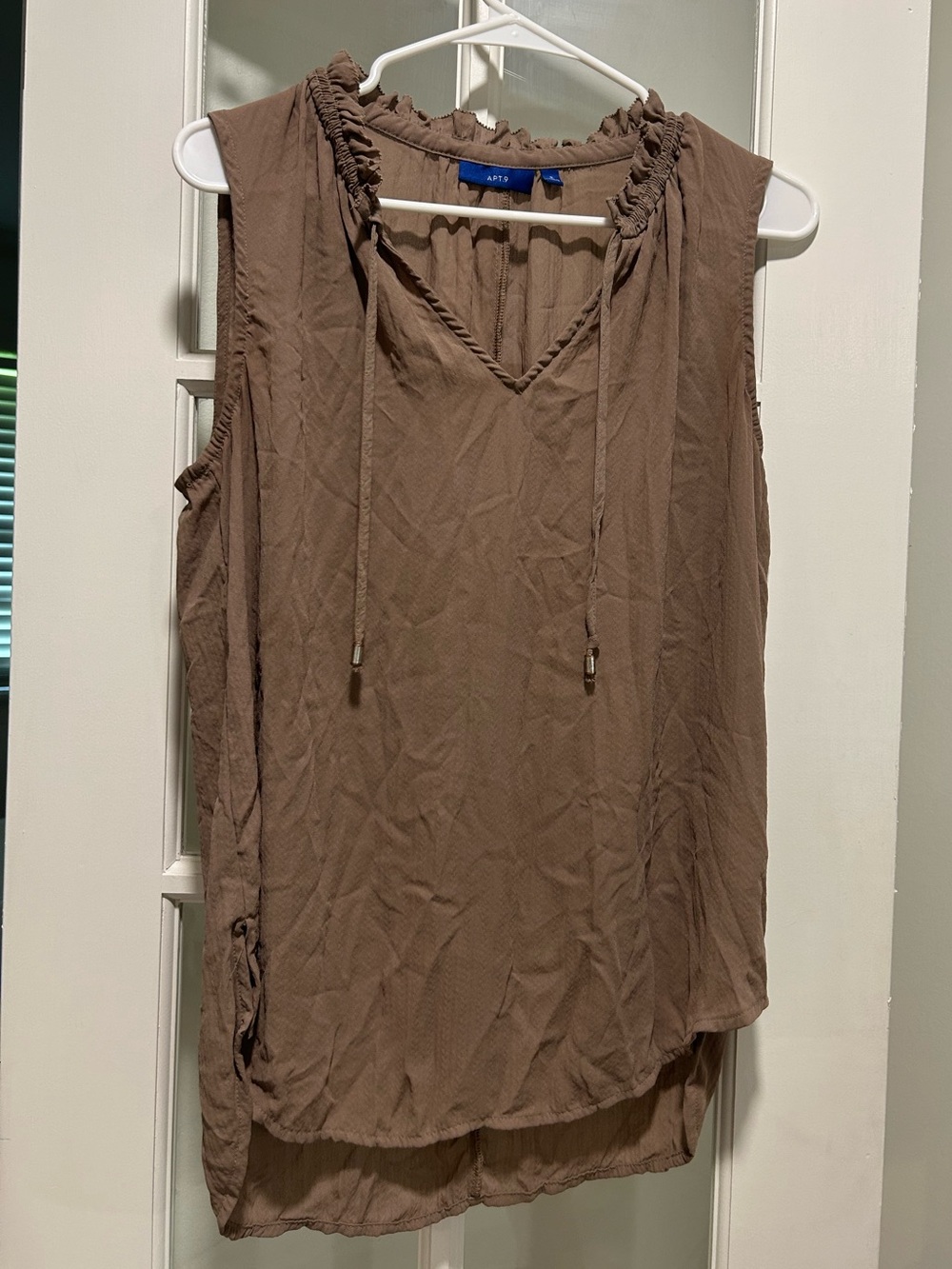 Apt. 9 Brown Sleeveless Ruffle-Trim V-Neck Camisole